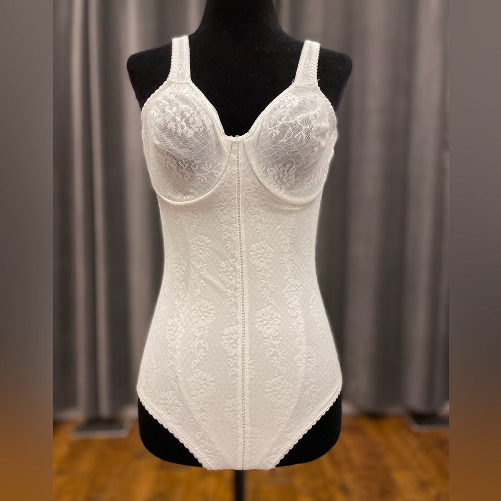 Vintage Flexees white stretch bodysuit shapewear